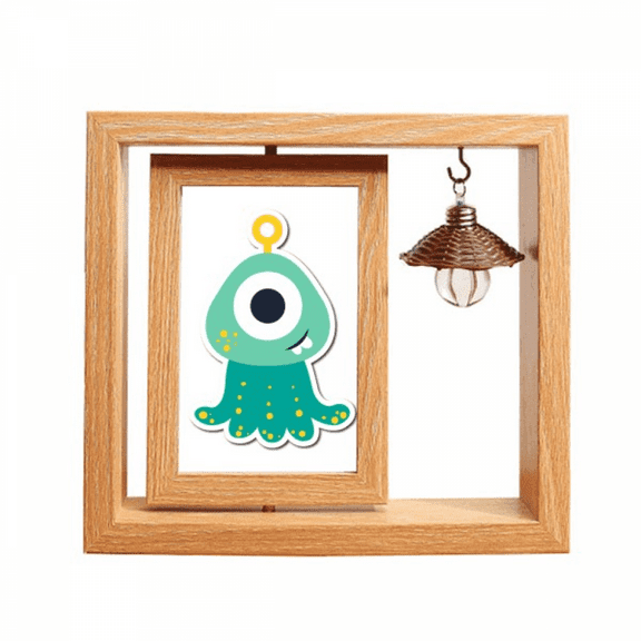 Universe And Alien Cyclops Monster Wooden Rotating Picture Photo Frame 4x6