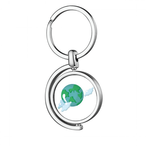 Universe And Alien Earth Art Deco Fashion Rotating Keychain Metal Keyring Holder