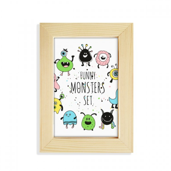 Universe And Alien Monster Set Desktop Display Photo Frame Picture Art Painting 5x7 inch