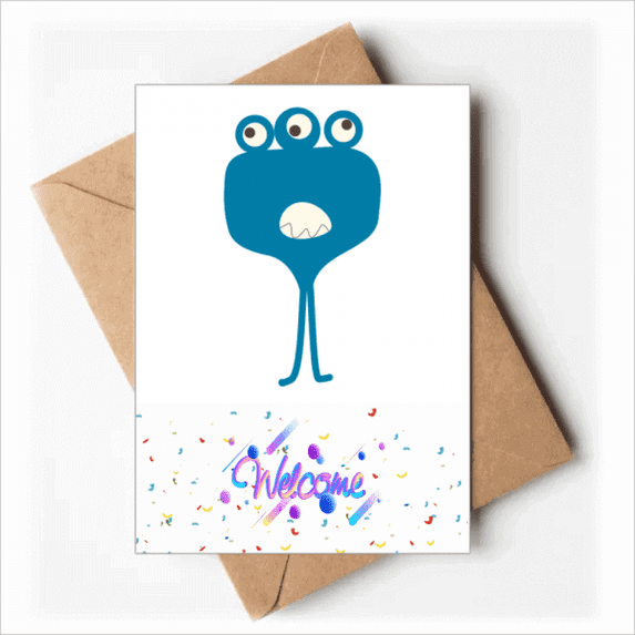 Universe And Alien Monster Welcome Back Greeting Cards Envelopes Blank