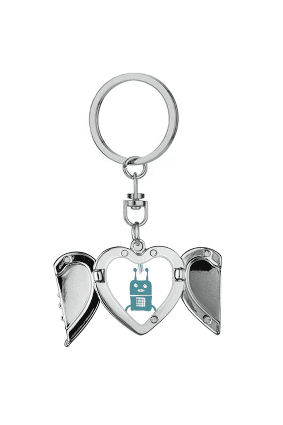 Universe And Alien Robot Art Deco Fashion Heart Angel Wing Key Chain Holder