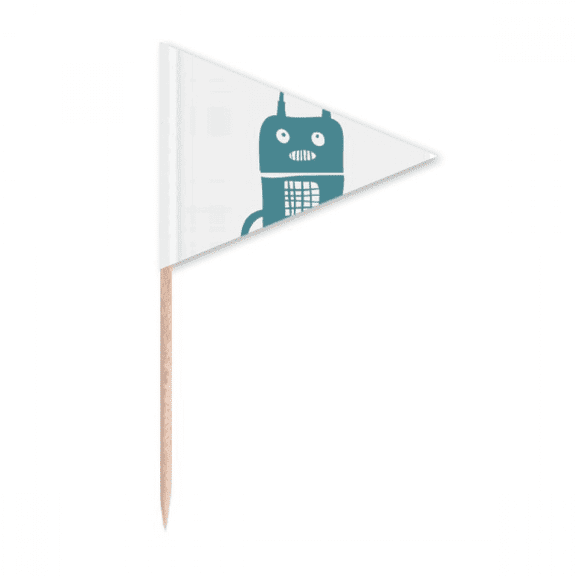 Universe And Alien Robot Art Deco  Fashion Toothpick Triangle Cupcake Toppers Flag