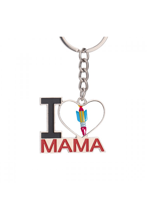 Universe And Alien Rocket Keychain Metal Keyring Holder Love MAMA Mother