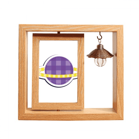 Universe And Alien Saturn Wooden Rotating Picture Photo Frame 4x6