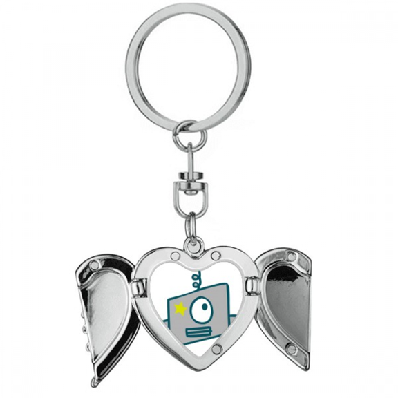 Universe And Alien Single Eye Robot Heart Angel Wing Key Chain Holder
