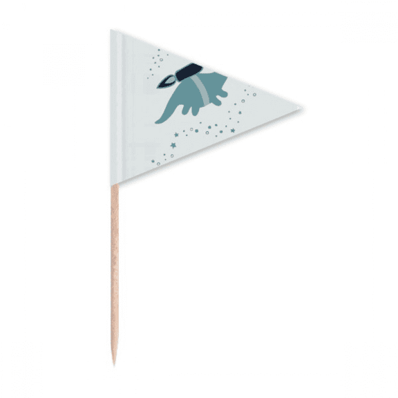 Universe And Alien Spacewalk Toothpick Triangle Cupcake Toppers Flag