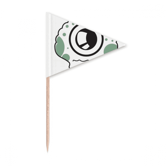 Universe And Alien Spotted Alien Toothpick Triangle Cupcake Toppers Flag
