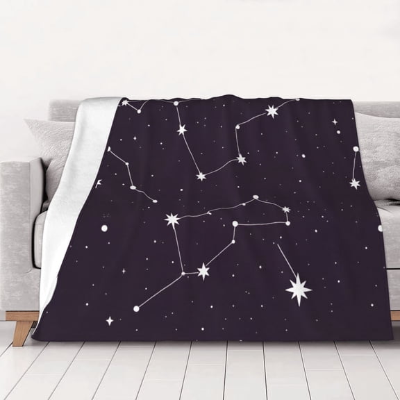 Universe Constellation Warm Cozy Plush Throw Blanket for Couch Bed Sofa 60"x50"
