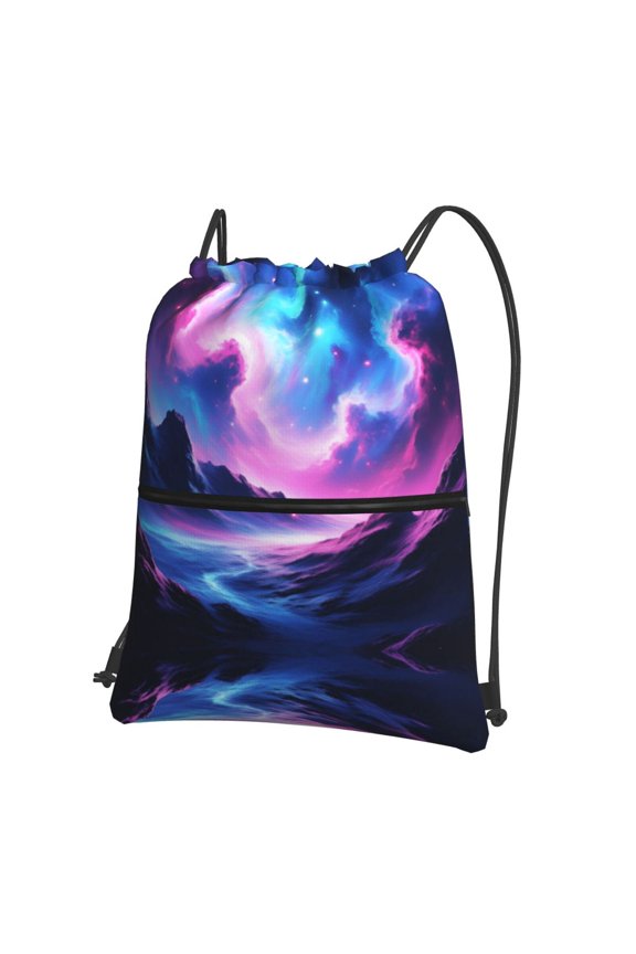 Universe Deep Space Drawstring Backpack Water Resistant String Bag Sports Sackpack Gym Sack For Men Women