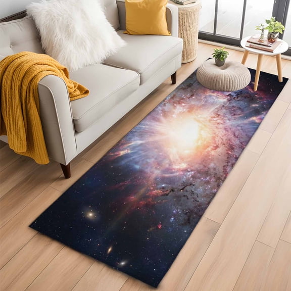 Universe Explosion 2'x6' Runner Rugs for Hallway Kitchen Bedside Non Slip Washable, Modern Abstract Galaxy Universe Entryway Rug Runners with Rubber Backing, Long Carpet Runner for Laundry Room