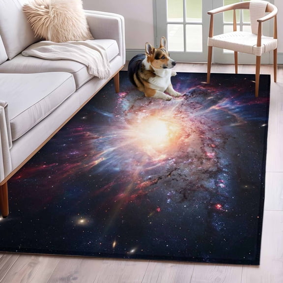 Universe Explosion Area Rug 4x6 Washable Rug Non Slip Modern Abstract Galaxy Universe Large Area Rug Indoor Floor Carpet for Entryway Bedroom Kitchen Living Room Home Office Dining Room Nursery