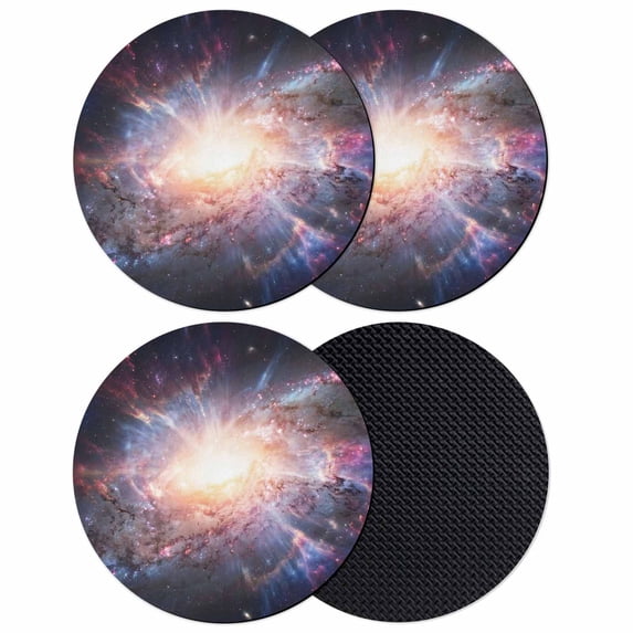 Universe Explosion Coasters Set of 4, Absorbent Coasters for Drinks, Modern Abstract Galaxy Universe Coaster for Desk Coffee Table Protection, Home Decor House Warming Gifts 4"