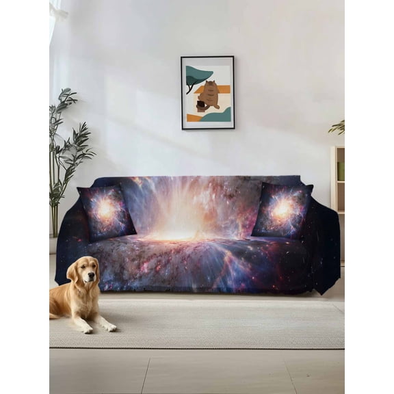 Universe Explosion Couch Cover for Dogs, Modern Abstract Galaxy Universe Washable Sofa Covers Slipcover for Pets Dogs Futon Cover, Couch Recliner Covers, Oversized Chair Slipcover 71"x91"