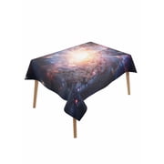 Universe Explosion Table Cloth, Waterproof Tablecloth for Rectangle Tables, Modern Abstract Galaxy Universe Reusable Washable Fabric Table Cover for Restaurant Kitchen Dining Tables 60"x102"