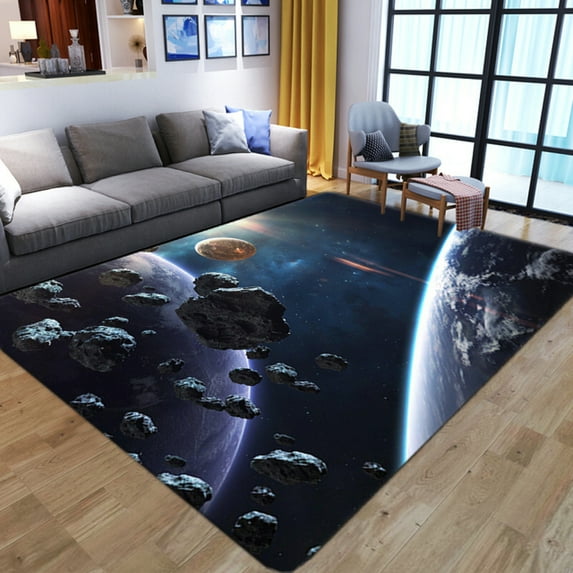 Universe Galaxy Rugs Nebula Space Area Rug For Living Dinning Room Bedroom Kitchen Hallway Office Modern Home Non Slip Carpet Decorative 5' x 6'