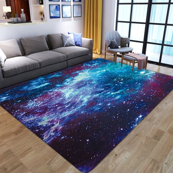 Universe Galaxy Rugs Nebula Space Non Slip Area Rug For Living Dinning Room Bedroom Kitchen Hallway Office Modern Home Carpet Decorative 5' x 6'