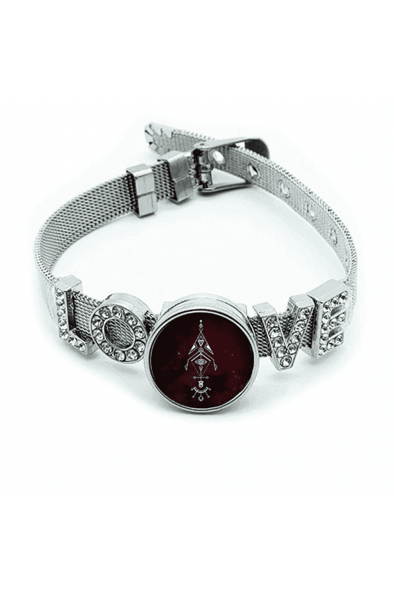 Universe Geometry Alien Totem Bracelet Wristband Crystal Love Adjustable Bangle