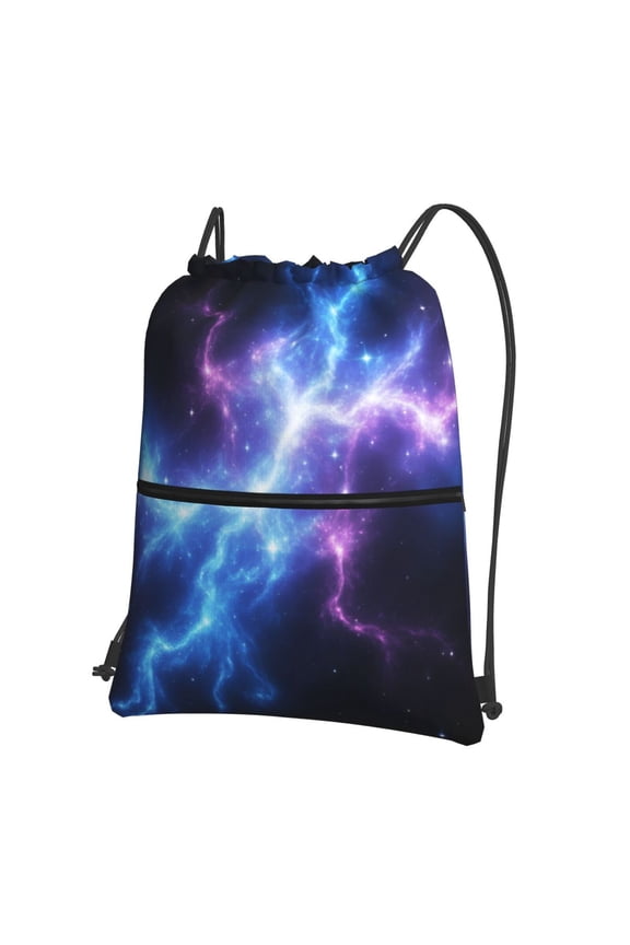 Universe Nebula Galaxy Drawstring Backpack Water Resistant String Bag Sports Sackpack Gym Sack For Men Women