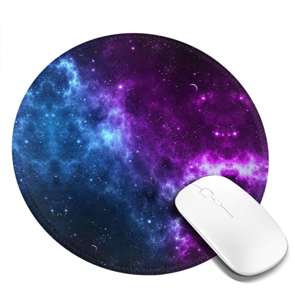 Universe Nebula Galaxy Round MousePad Washable Non-Slip Rubber Base Small Mouse Mat, 7.9×7.9 inches