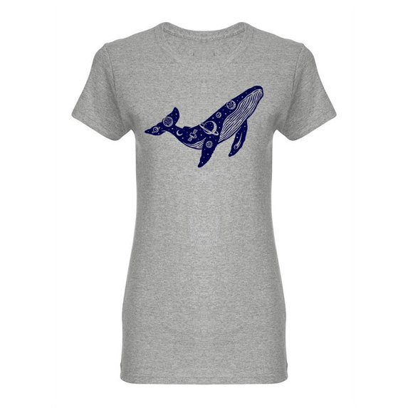 Universe On A Whale Shaped T-Shirt Women -Image by Shutterstock, Female Large