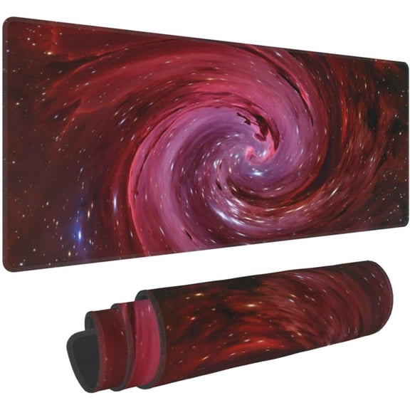 Universe Outer Space Galaxy XL Large Mouse Pad with Stitched Edges Long Non-Slip Rubber Base Mousepad Laptop Keyboard Mat Desk Pad for Office Home Desk Decor, 31.5" X 11.8"