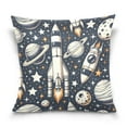 thumbnail image 1 of Universe Outer Space Rocket Throw Pillow Covers Couch Pillowcases Decor for Bed Sofa 18" x 18", 1 of 7