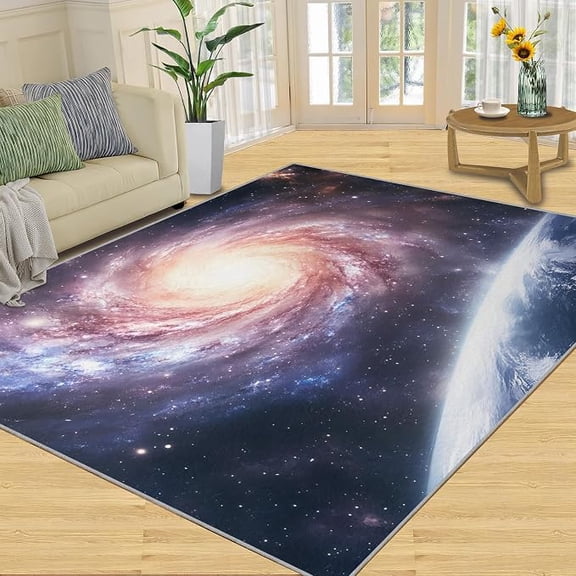 Universe Planet Rugs for Living Room, Galaxy Area Rugs for Living Room, Galaxy Nebula Washable Rugs for Bedroom, Kids Carpet, Boys Room Carpet - Universe Home Decor 2 x 3ft