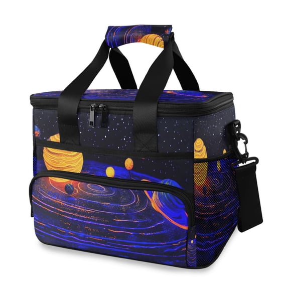 Universe Planets Shining Stars Portable Cooler Lunch Box Reusable Insulated Lunch Bag Leakproof 15L