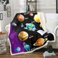 thumbnail image 1 of Universe Room Decor Throw Blanket Outer Space Blanket Galaxy Fleece Blanket, Solar System Fuzzy Blanket for Teens Galaxy Starry Sky Planet The Earth Print Sherpa Blanket 40鈥渪50", 1 of 6