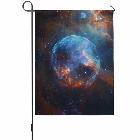 Universe Scenery Garden Flag 12 x 18 Inches, Abstract Planet Fantasy Mystic Cosmic Modern Weather Proof Outdoor Patio Flags Double Sided Small Garden Decoration for Yard Outside Home