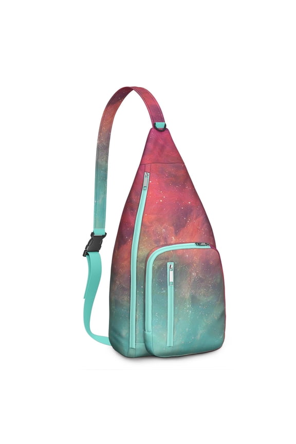 Universe Shoulder Backpack - Cosmic Star Field Pattern with Glow-in-the-Dark Details, Lightweight Anti-Theft Daypack