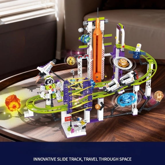 Universe Space Roller Coaster Building Blocks Set Track Adventure Space Shuttle Toys For Adults Birthday Holiday Gifts