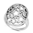 thumbnail image 1 of Universe Star Moon Cutout Ring .925 Sterling Silver Band Jewelry Female Male Unisex Size 9, 1 of 4