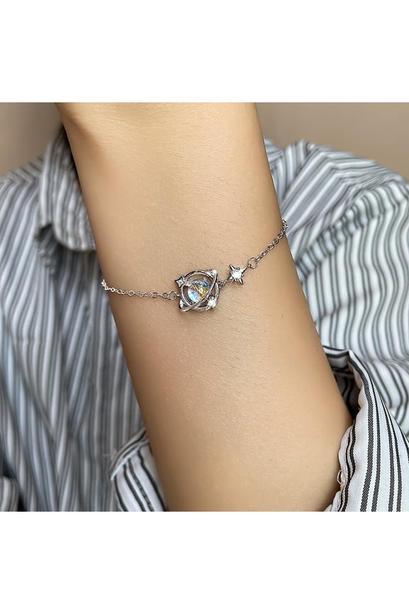 Universe Surrounding Planet Bracelet Simple Moonstone
