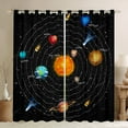 thumbnail image 1 of Universe Themed Decor 30%-50% Blackout Curtains Outer Space Curtains, Solar System Window Curtains Teens Space Planet Print Bedroom Curtains Space Theme Curtains,2 Panels 52"Wx63"L, 1 of 5