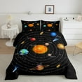 thumbnail image 1 of Universe Themed Decor Comforter Set Outer Space Bedding Set Queen Size, Solar System Bedding Comforter Sets Teens Space Planet Print Duvet Insert 3 Pcs Space Theme Quilt, 1 of 5
