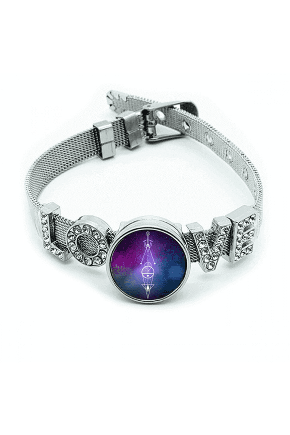 Universe Totem Geometry Alien Triangle Bracelet Wristband Crystal Love Adjustable Bangle