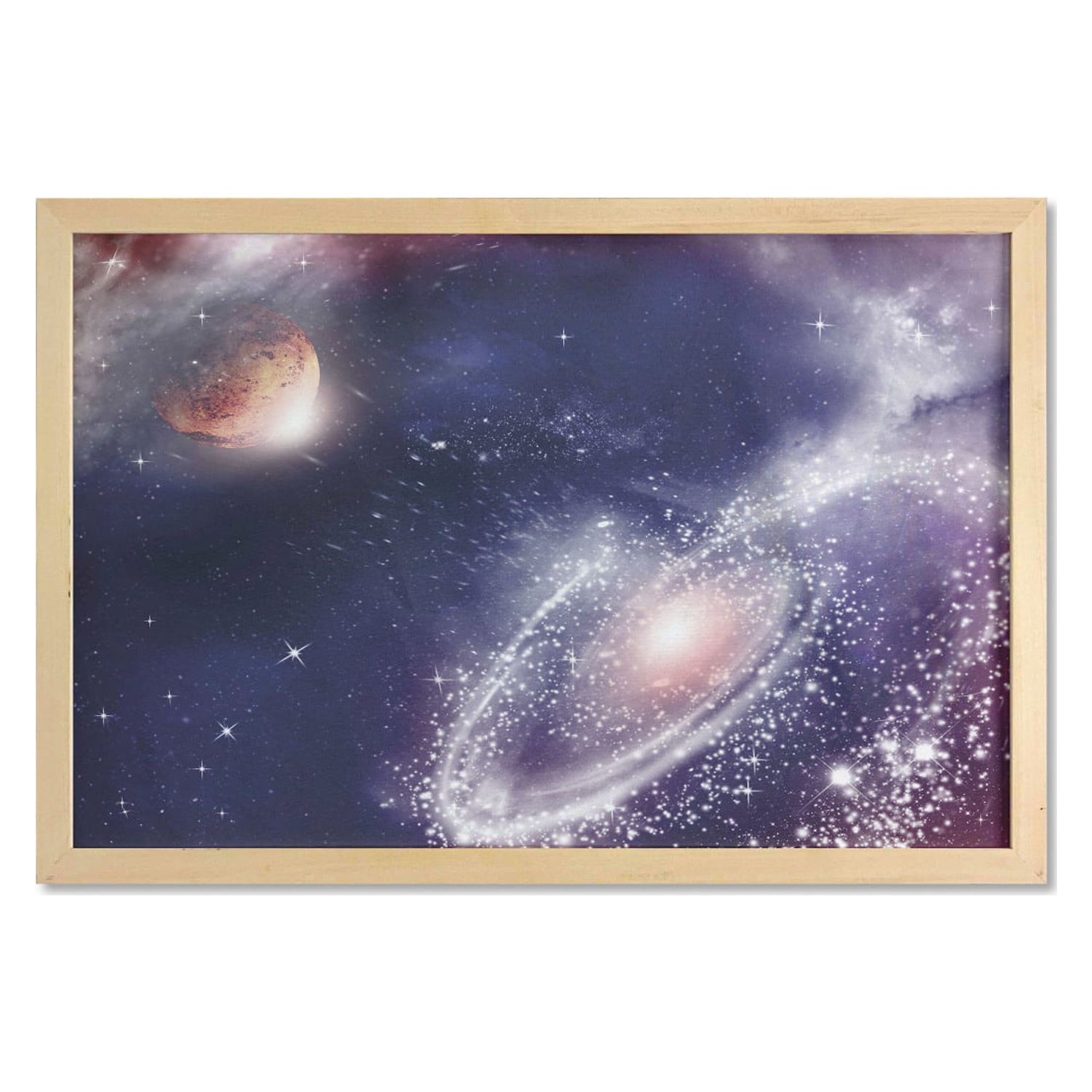 Universe Wall Art with Frame, Nebula and Planet Cosmic Galactic Outer ...