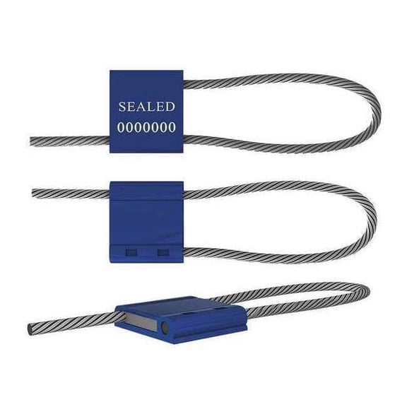 Universeal Cable Seal 12" x 13/64", Aluminum, Blue, Pk50 F500M BLUE50