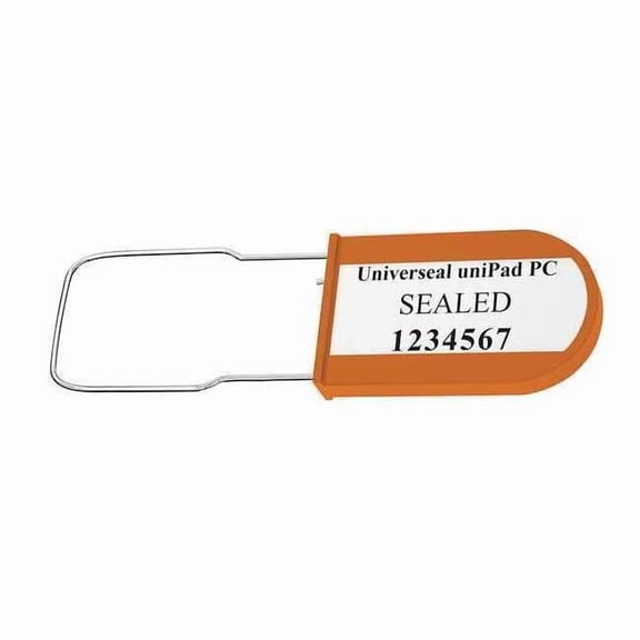 Universeal Padlock Seal 3-1/4" x 3/64", Acrylic, Orange, Pk50 UPAD-PC ORANGE50