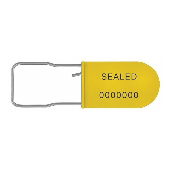 Universeal Padlock Seals, Yellow, Plastic, PK50 UPAD-S YELLOW50