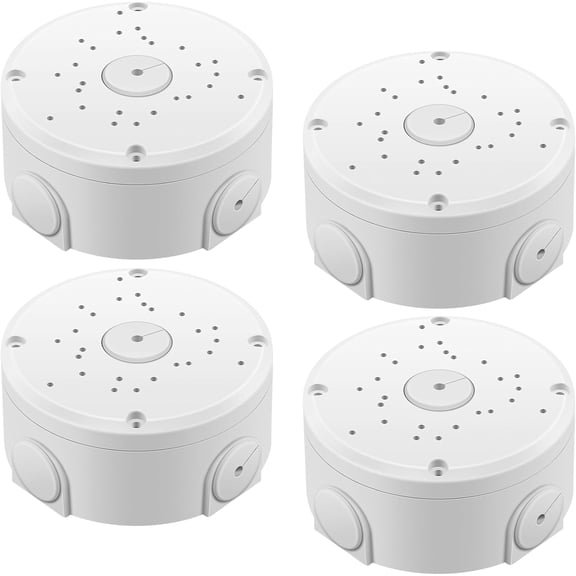 Universial Security Camera Junction Box ABS Waterproof Wall Mounting Brackets for CCTV Camera Hide Cable(4 Pack)