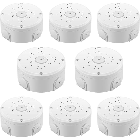Universial Security Camera Junction Box ABS Waterproof Wall Mounting Brackets for CCTV Camera Hide Cable(8 Pack)