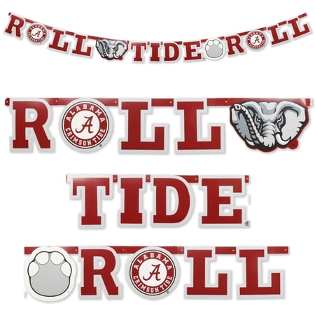 University of Alabama Roll Tide Banner! One 7 ¾ Foot Long Banner; Displaying the Official Alabama Logo & Big Al! For Tailgates, Graduation,Birthdays, Football Parties, Dorm or Home Decor! by Havercam