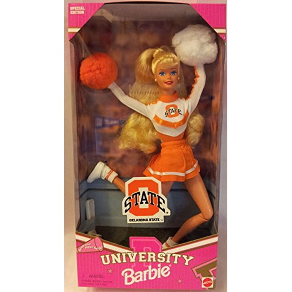 University Barbie Oklahoma State Cheerleader Doll 1997 Mattel 17752