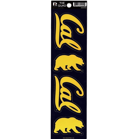University California Berkley Golden Bears Quad Decal Set