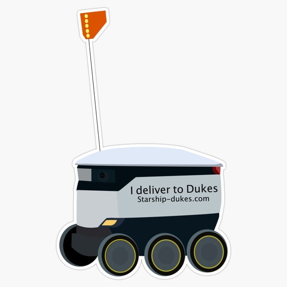 University Campus Autonomous Food Delivery Robot Technology Tech Decal For Laptop Hydroflask Sticker