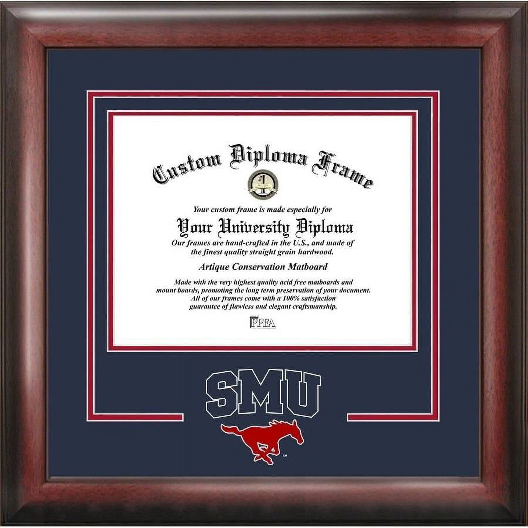 University Frames Southern Methodist University Mustangs University 11w x 8.5h Spirit Diploma Frame