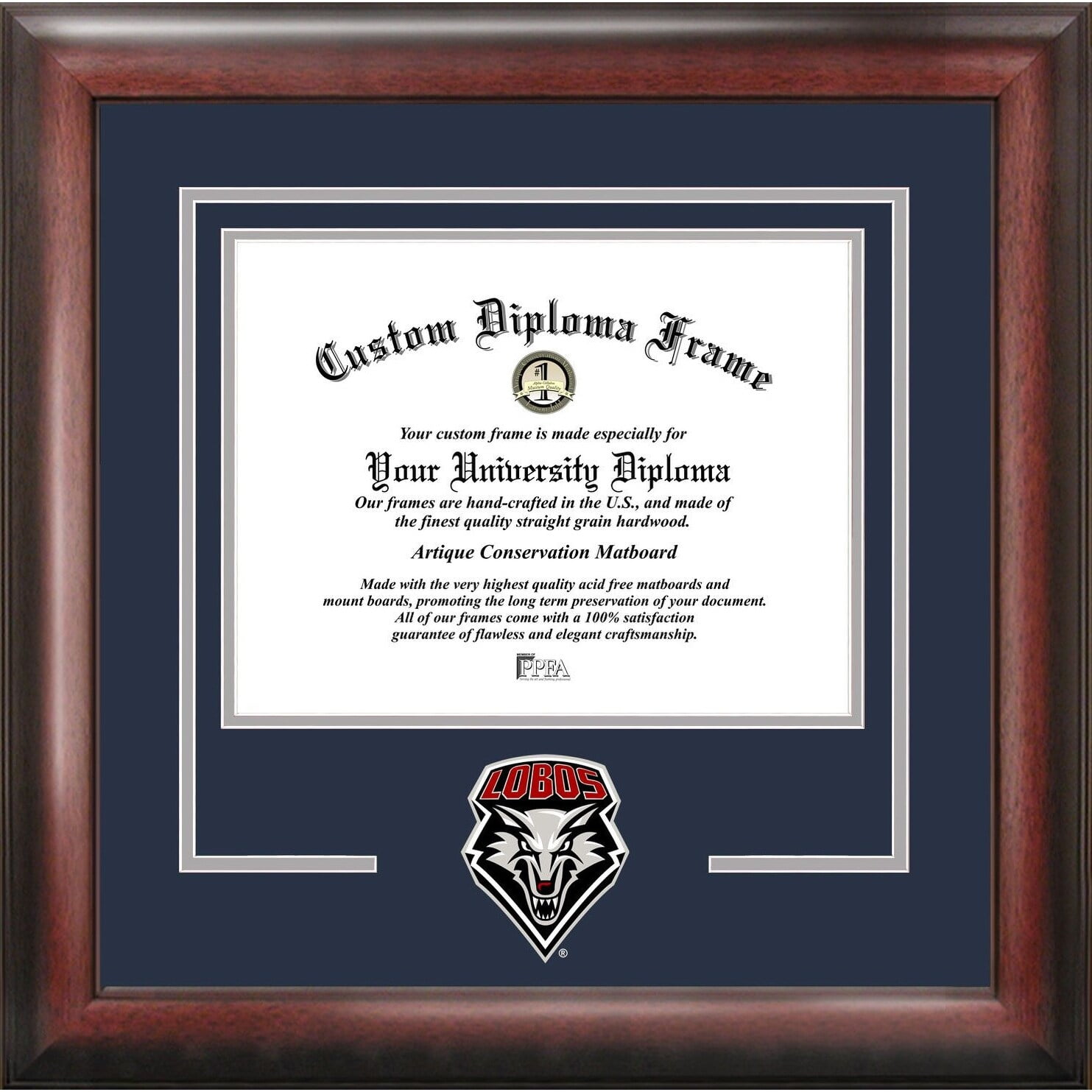 University Frames University of New Mexico Lobos 11w x 8.5h Spirit Diploma Frame