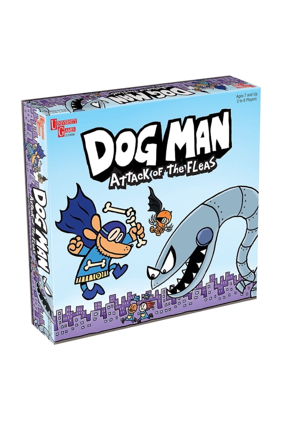 | Dog Man Attack of The FLEAS Cooperative Board Game Based On The Popular Dog Man Book Series by DAV Pilkey for 2 to 6 Players Ages 6 and Up